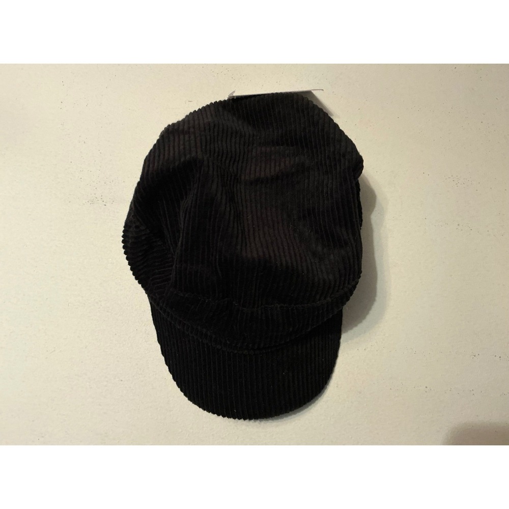 NWT Boardmans Black Corduroy Newsboy Hat Cap Mens One Size